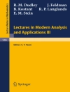 Cover of R. M. Dudley & J. Feldman: Lectures in Modern Analysis and Applications III