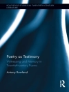 Cover von Antony Rowland: Poetry as Testimony