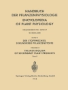 Portada de Der Stoffwechsel Sekundarer Pflanzenstoffe / The Metabolism of Secondary Plant Products