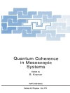 Cover of B. Kramer: Quantum Coherence in Mesoscopic Systems